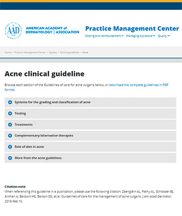 J Am Acad Dermatol - (AAD) Guidelines of care for the management of acne vulgaris