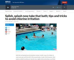 NPR WRVO Radio NYChlorine And Your Skin
