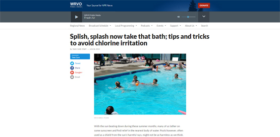 NPR WRVO Radio NYChlorine And Your Skin